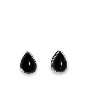 Silvertone Napier Black teardrop earrings pierced